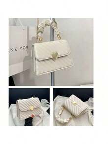 Fashionable And Elegant One-Shoulder Handbag For Women - White - View 6