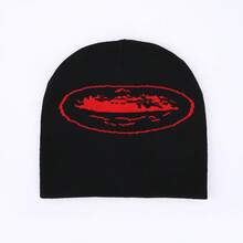 1 件 Y2k 风格针织帽，时尚百搭，适合男士，非常适合骑自行车、旅行、滑雪街头圣诞节等户外运动 - 黑色 - 查看 8