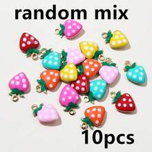 10-20pcs Enamel Cherry Apple Strawberry Fruit Charms Pendant 11x8mm Stainless Steel DIY Jewelry Making Accessories Supplies - Fruit - View 21