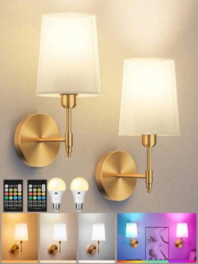 Industrial Retro Wand Lamps, Moderne Semi Recessed Detachable Bathroom Vanity Lamps Wit Linen Lamp Shades, Bedroom, Living Room, Hallway