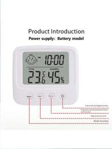 1 pièce Nouveau thermomètre-hygromètre numérique LCD, indicateur d'humidité pour chambre de bébé, station météo électronique d'intérieur avec rétroéclairage pour la maison