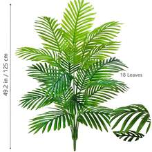 Árbol de palma artificial grande de 68-88-145cm, hojas y ramas de palma verde plástica falsa tropical, adecuado para la decoración del hogar y el jardín - Verde Oliva - Ver 6