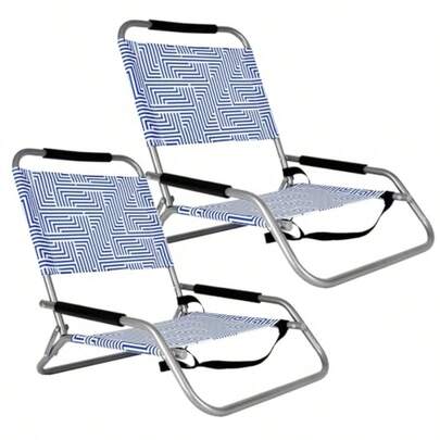 Folding Backpack Beach Chair Set Of 2 Foldable Beach Chairs Outdoor Chairs For Adults Perfect Camping Chairs Lawn Chairs For Outdoor Adventures 100KG Capacity