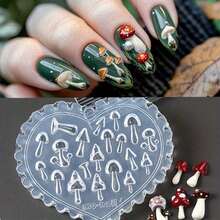 1PC Spring Flower Silicone Nail Mold, Tulip, Orchid And Leaf Pattern, Flower, Star, Mushroom Heart-Shaped Silicone Nail Mold - Suitable For UV Gel Resin Decoration, DIY Salon Quality Nail Products, DIY Nail Decoration Hand Tools, Carving Mold, Gel Printing Template, Nail Carving, 6 Different Styles To Choose From ﻿