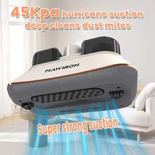 IKUNQUAN Handstaubsauger für Matratzen – Leistungsstarke Tiefenreinigungsmaschine mit UV-Lampe, Staubmilbensensor, Bettstaubsauger 350 W für Polster und Matratzen, USB-Ladegerät