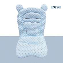 1 件婴儿推车/汽车座椅坐垫，毛绒加厚保暖垫，柔软透气婴儿车内衬，可翻转 4 季婴儿车/高脚椅座椅垫 - 藍色 - 查看 5