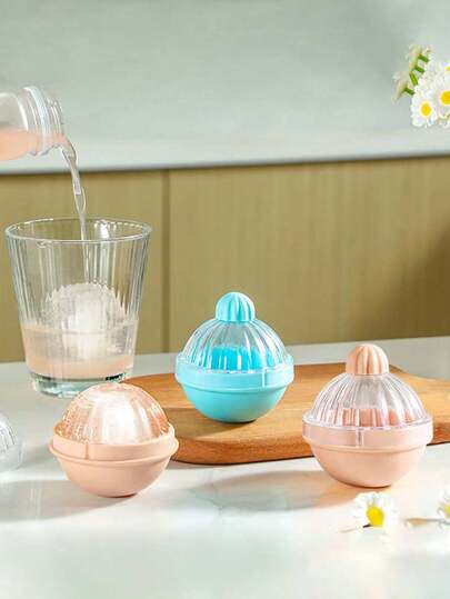 1pc Flexible Silicone Round Ice Ball Mold, Ice Cube Tray, Fridge Ice Maker, Easy Release Ice Cube Tray For Soft Drinks, Whiskey, Cocktails, Kitchen Accessories