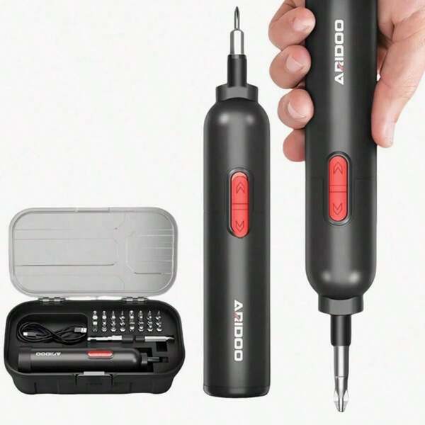 Tragbarer elektrischer Schraubendreher-Set, USB-aufladbarer kabelloser Mini-Handbohrer, sehr geeignet für Möbelmontage, Spielzeug-Reparatur und DIY-Produktion, langanhaltend Haushalts-Elektrowerkzeug