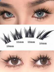 80 片自然外观无胶假睫毛，狗和狐狸系列，加长和丰盈，瞬间放大眼睛，无缝延长自然睫毛，适合日常化妆和各种化妆需求，为眼妆增添精致和魅力 - C - 查看 2
