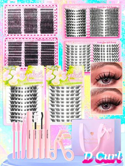10-Piece False Eyelash Gift Set, Including 4 Styles Of Eyelashes, 30D-100D Dense/Natural False Eyelashes, And Fairy Lashes/Cat-Eye Lashes/Personalized Lashes/Comic-Style Lash Clusters, Suitable For Beginners To DIY At Home, Ideal For Gatherings, Parties, Daily Use And Events, And Also Can Be Used As A Holiday Gift