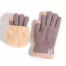 Women's Touchscreen Gloves, Warm Thermal Lining, Outdoor Cycling, Knitted Gloves For Autumn/Winter