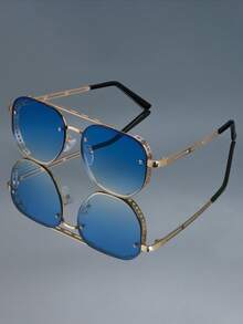 New Retro Small Frame Polygon Fashion Fashion Glasses, Unisex Metal Temple Minimalist Style Suitable For Daily Wear, Holiday/Party - Multicolor - View 6