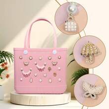 ZYDS Charm For Bogg Bags Lovely Pearls Flower Butterfly Charms Accessory For Bogg Bags Cpatible With Simply Southern Beach Totes Insert For Beach Tote Handbag For Wen Ocean Party Favor 22 Pcs - như hình ảnh - Xem 3