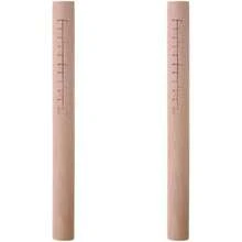 Rodillo de madera, 2 rodillos de masa de madera de haya con lneas de escala para galletas, masa de pastelera, pastel y hornear - Marrón - Ver 2