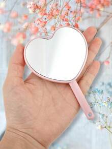 18 piezas Espejo de mano con forma de corazón, espejo de viaje ligero con asa linda y orificio para colgar, espejo cosmético de una sola cara (rosa, blanco, negro, verde), empacado en bolsa con cordón, excelente para regalos de Navidad, Halloween, Día de la Madre, boda, despedida de soltera