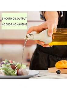 1pc,Durable Corrosion-Resistant Glass, Square Seasoning Bottle, Oil Pot, Leak-Proof Kitchen Oil Bottle, Oil Tank, Sesame Oil, Soy Sauce, Vinegar Pan, Seasoning Bottle, Oil Bottle, Kitchen Storage Bottle