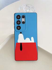 新款卡通小狗图案手机壳，防摔防刮防指纹黑色 TPU 软壳，相机镜头保护适用于三星、苹果、红米、OPPO、VIVO 保护套 - 黑色 - 查看 3