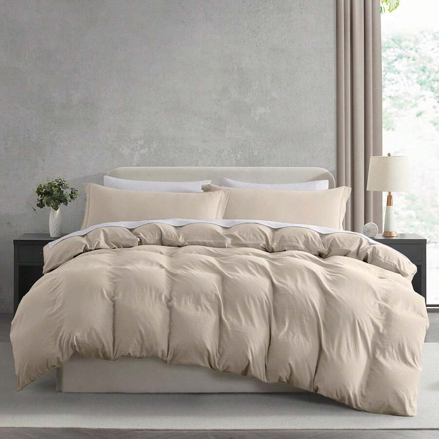 Soft Prewashed California King Duvet Cover Set, 3 Piece, Zipper Closure, 104x98 Inches Duvet Cover And 2 Pillow Shams - No Comforter, In 2025 - 亞麻布(無被子) - 查看 1