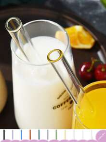 8pcs Glass Straws With 2pcs Straw Cleaner Brushes, Clear Reusable Glass Straw, Bent And StraightGlass Straws - View 5