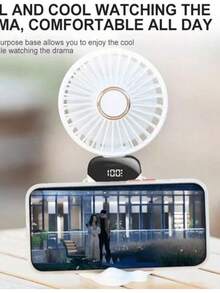 5-SPEED RECHARGEABLE PORTABLE HANDHELD FAN - White - View 5