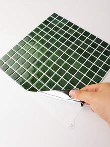 WoStick Simple Plaid Pattern Fresh Wallpaper For Home Decor - Army Green - View 6