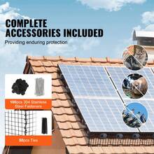 Protector de panel solar para pájaros de 8 pulgadas x 100 pies, kit de rollo de protección contra bichos con 100 sujetadores de acero inoxidable, protector de panel solar con revestimiento de PVC inoxidable, malla de rollo de alambre de 1/2 pulgada - 8 pulgadas x 100 pies 100 sujetadores - Ver 4