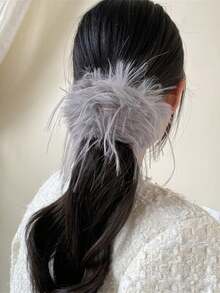 Kẹp tóc lông thú độc đáo, kẹp tóc mềm mại và đa năng, phụ kiện tóc búi, kẹp tóc mùa thu và mùa đông, kẹp tóc, kẹp tóc, phụ kiện tóc mùa thu thường ngày, thích hợp cho trang phục đi nghỉ của phụ nữ, có thể dùng làm dây buộc tóc hoặc kẹp tóc kẹp tóc thời trang kẹp tóc mùa đông - Nhiều màu - Xem 5