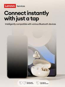 Lenovo RS103 Bluetooth Earphones, In-Ear Stereo Surround Sound, High-Quality Audio, Long Battery Life, Dual Mode For Gaming & Music, Comfortable Fit For Sports & Running, Wireless Headphones Compatible With Smartphones & Computers - 紫色 - 查看 8