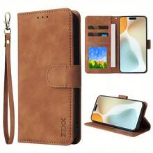 Wallet Made Of High-Quality Synthetic Leather With Card Slot, Photo Frame Holder, Gloves, Magnetic Flip Phone Case Suitable For IPhone 16 Pro Max 15 Plus 14 Pro Max 13 Pro Max 12 11 Protective Case, Business Shock Resistant Protective Card Bag - Màu xanh lam - Xem 2