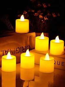 6/12/24pcs Classic Round Shape Electronic Candle Light,Including Battery, Indoor Decor LED Flameless Tea Candle,Suitable For Wedding Decor, Party Decor, Birthday Decor, Festival Decor,Christmas Home Decor Candle Light - Multicolor - View 7