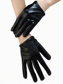 Party 1pair Minimalist Solid Gloves - Black - View 7
