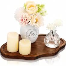 Small Decorative Tray Wood Decorative Serving Tray For Candles Perfume Cloud Wooden Jewelry Tray Trinket Dish Wooden Trays For Coffee Table Home Decor