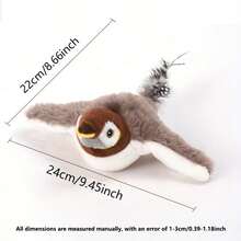 Giocattolo interattivo per animali domestici con uccellino realistico, ricaricabile tramite USB, attivato al tocco, adatto per gattini e cani di piccola taglia, giocattolo per giocare con uccellini non volanti