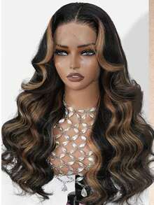 Eulisi Tóc giả ren phía trước 13x4 Body Wave, tóc thật, tóc thật đã được nhổ sẵn, mật độ 180, tóc giả ren phía trước trong suốt, tóc thật dành cho phụ nữ, tóc giả không keo 9A, tóc thật với tóc con, màu tự nhiên, highlight màu vàng mật ong P427#, thẳng, sóng cơ thể, sóng sâu, sóng nước, màu 1B/30#, tóc giả thẳng, sóng cơ thể, sóng sâu, - màu đen - Xem 87