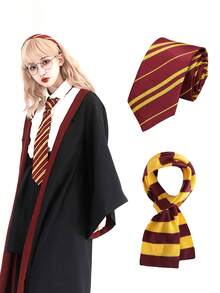 1pc Cosplay Autumn And Winter Versatil Striped Long Artificial Cashmere Scarf Unisex With College Style - Jewelry & Accessories ﻿,Suitable For Halloween Cosplay Party.