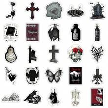 黑暗哥特式吸血鬼恐怖剪贴簿贴纸 - 适用于行李、摩托车、滑板头盔和平板电脑的防水装饰贴纸 - 彩色 - 查看 3