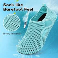 Scurtain Barefoot Water Shoes For Women Men Beach Swim Aqua Socks Summer Quick-Dry Sandals Slippers - 網狀藍 - 查看 4