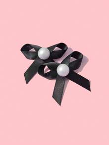 6pcs/Set Pet Bow Hair Clips, Cute Cat Pearl Bow Hair Accessories For Dog Birthday Decoration