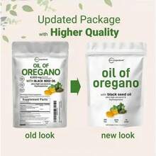 Oregano Oil With Black Seed Oil 6000mg AP Softgels For 150/75 Day Supply Dual Action Immune Support Non-GMO Gluten Free Healthcare Vitamin Dietary Edible Supplement Fitness - 1 cái - Xem 2