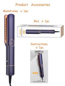 CRASTS 2-In-1 Hair Straightener & Blow Dryer, Dual Use Wet & Dry, Ceramic Heating Plates, Adjustable Temperature, Salon Quality Hair Styling Tool