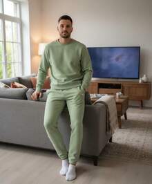 Plus Size Men Loungewear Bottoms - Lime Green - View 2