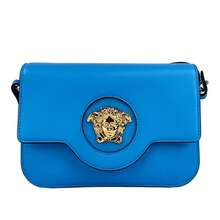 Versace La Medusa Blue Leather Shoulder Crossbody Bag Purse - 藍色 - 查看 1