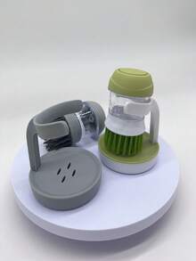 1PC Press-Type Kitchen Dish Brush With Handle, Kitchen Scrub Brushes For Cleaning, Dish Scrubber With Nylon Bristles For Sink, Pots, Pans, Grease Cleaner For Pots Pans & Dishes Multipurpose Cleaning Tool,Bottle Brush,Kitchen Accessories