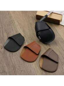 10个/3个/1个装 新款极简主义高尔夫球杆头套，推杆头套，皮革材质，内衬绒毛，保护高尔夫球杆，设计简约经典，黑色、棕色、蓝色可选，适用于高尔夫球场、庭院、公园 - 彩色 - 查看 4