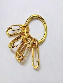 1pc Metal Keychain, Niche Universal Key Organizer, Quick Release Classic Carabiner, Multi-Color Open Hook, Micro Spring Clip, Suitable For Backpack, 5 Hanging Hooks Per Keychain, Small Multi-Purpose Carabiner, For Indoor And Outdoor Use