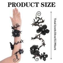 FRESHME Renaissance Fairy Floral Arm Wrap - 1 PC Elf Bracelet Forest Mother Nature Costume Renfaire Cosplay Fairy Accessories{"Color_name":"Black"} - Black - 查看 6
