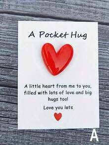 1pcs, A Tiny Little Pocket Hug Poem Card, Isolation Gift, Hug Token, Thinking Of You Gift Cute Resin Animal Decoration With Encouraging Greeting Card, Special Birthday Wedding Party Valentines Gift,Christmas Hug Cards,Christmas - 彩色 - 查看 4