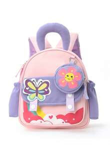 1 pieza Mochila para niños Mochila escolar de jardín de infantes para niña Mochila ligera y ultraligera con diseño de dibujos animados para niños y niñas - Multicolor - Ver 1