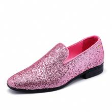 UUBARIS Mens Loafers Dress Shoes Pull-On Driving Shoes Tuxedo Suit Shoes - 粉色 - 查看 1
