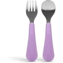 Stainless Steel Utensil Set, Includes 1 Fork 1 Spoon, Smoothie Purple